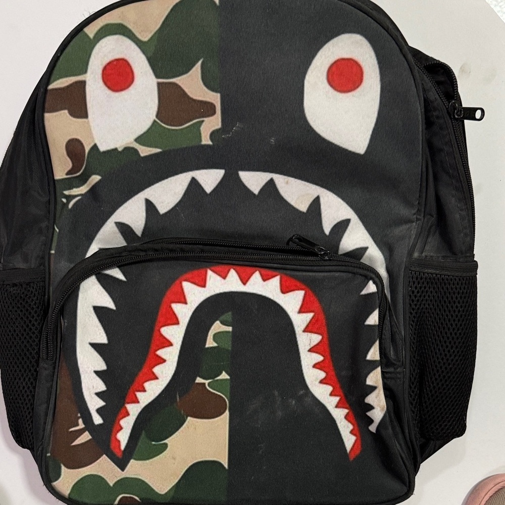 Camouflage Shark Face Backpack